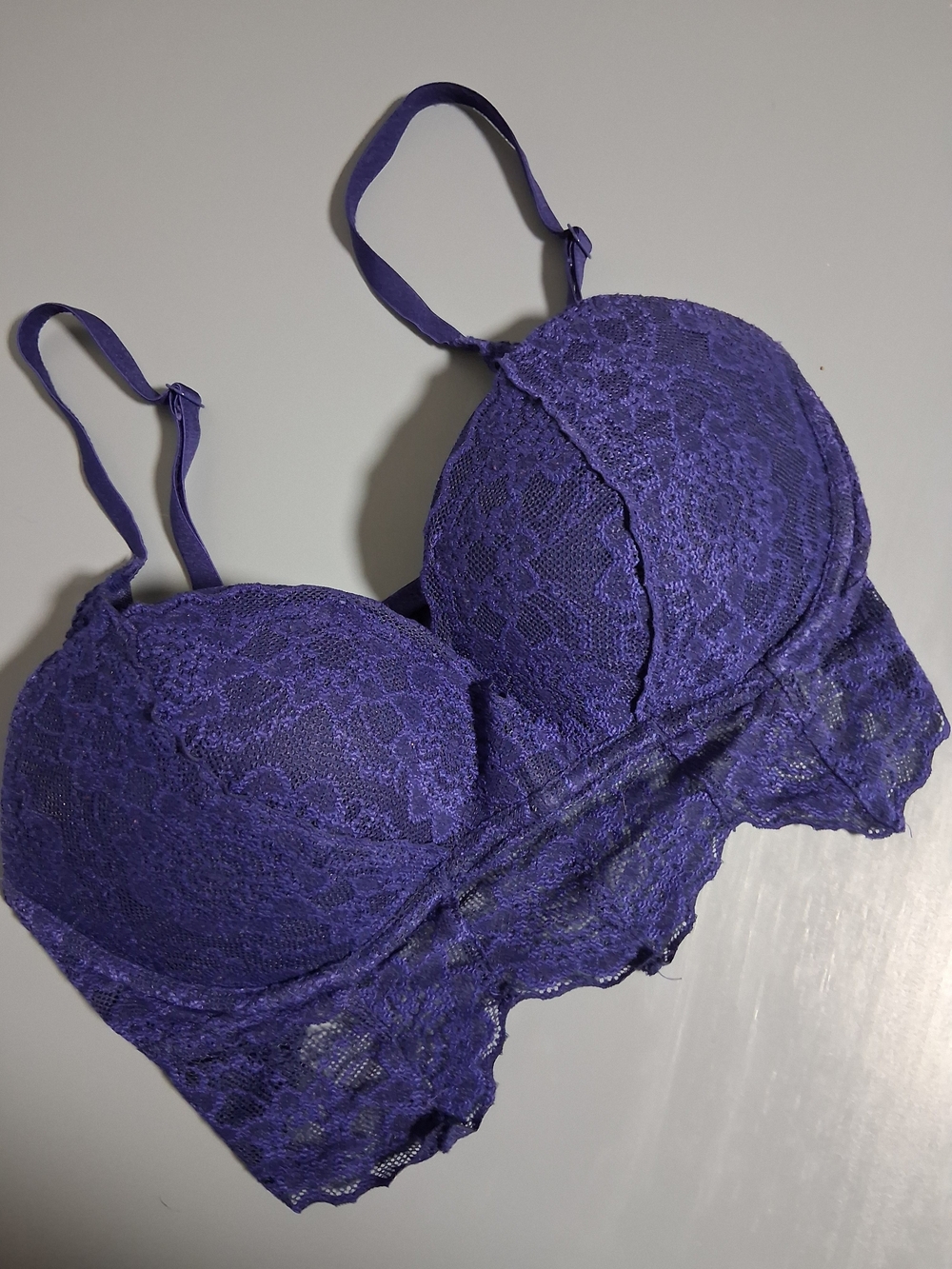 2 For $20 PINK Lace Victoria's Secret Navy Lace Longline Push-Up Bra